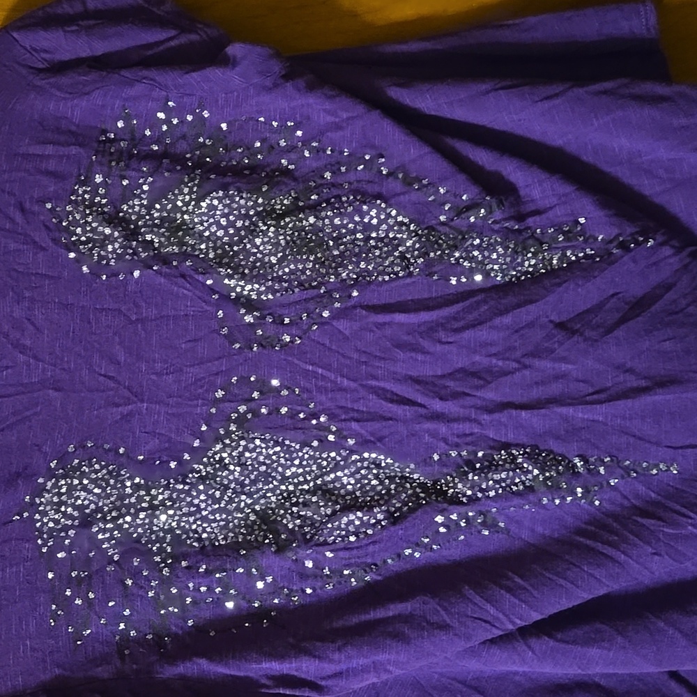 Purple Angel Wing Women's Top Size Large: C - Picture 2 of 8